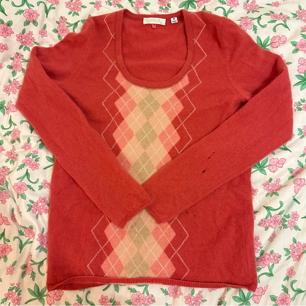 Uniqlo Argyle Cashmere Sweater Size - Medium